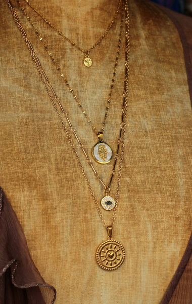 Kette Herz / Layering Kette / Lagen Kette / Geschenk für Sie / Geburtstag Schmuck / Lagenschmuck / Kette Gold Hamsa / Talisman Kette